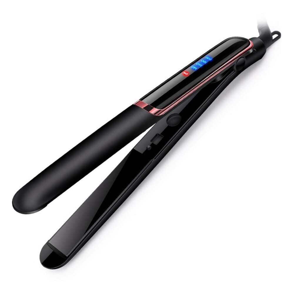 2 in 1 Ceramic Hair Straightener and Flat Iron for Wet and Dry Hair with Fast Heating AU Plug Black