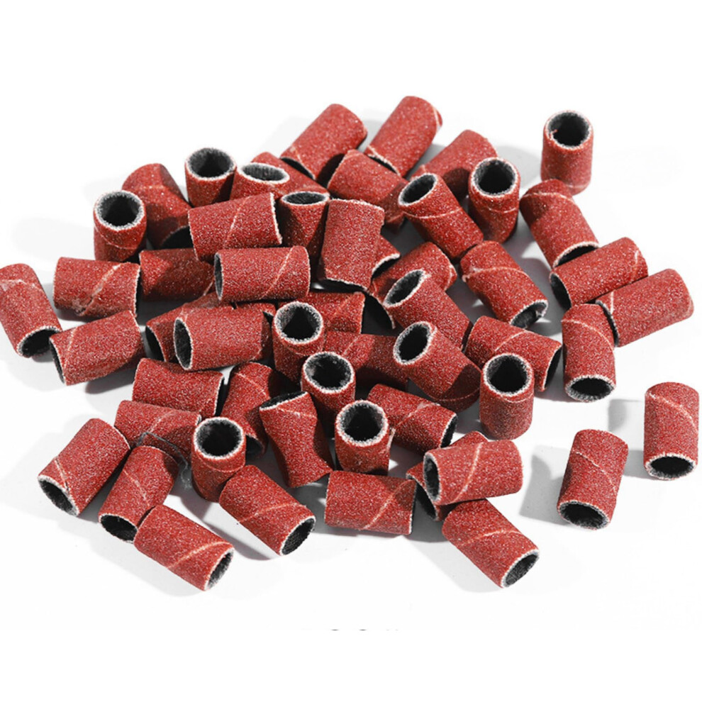 100pcs 180 Grit Nail Sanding Bands Set for Manicure Pedicure with Durable Abrasion Resistance