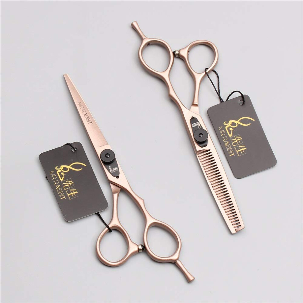 Hairdressing Scissors 5.5 Inch 440C Rose Gold Barber Scissors with Precision Blades and Comfort Grip