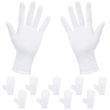 White Cotton Gloves 12 Pairs for Dry Hands Eczema Moisturizing and Delicate Item Handling