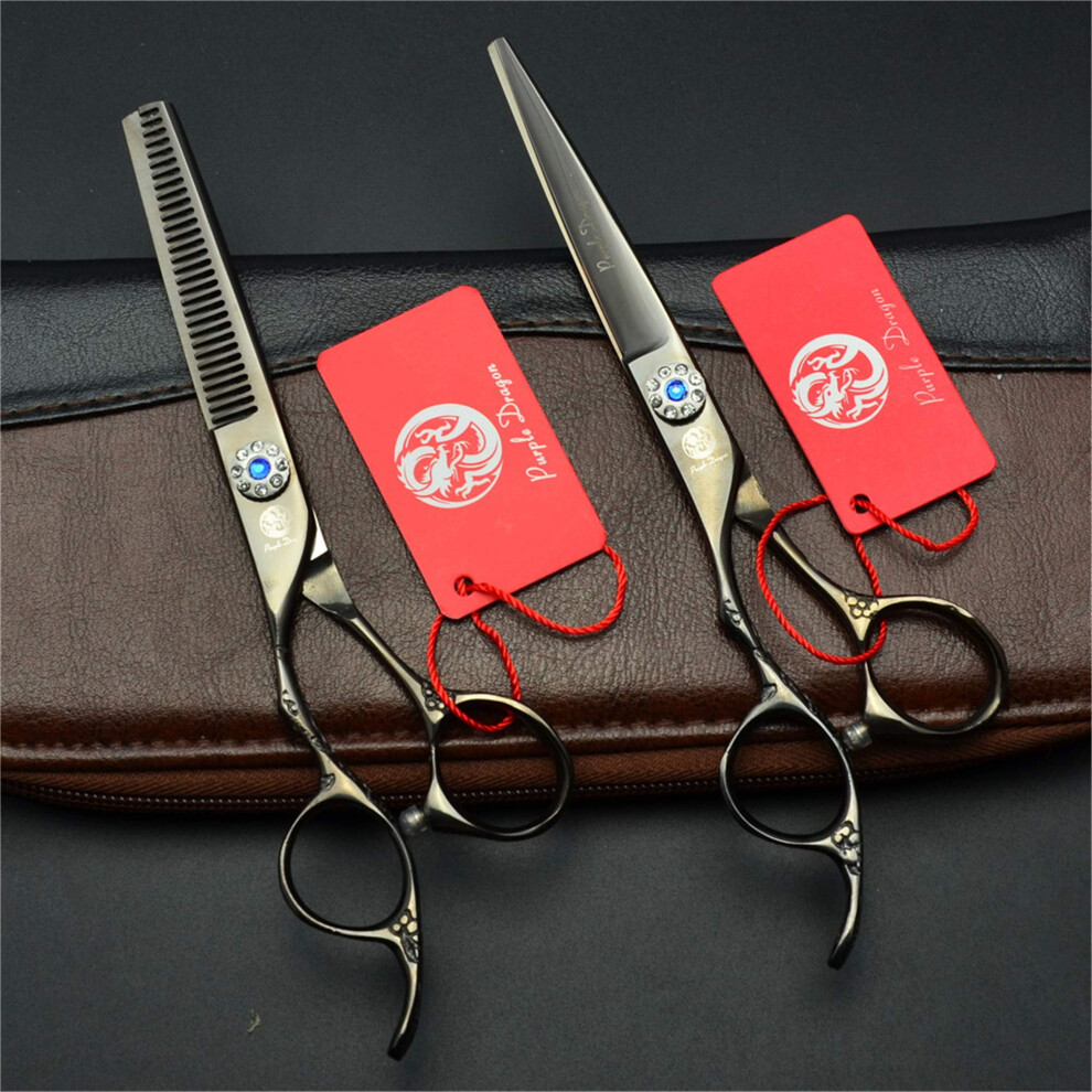 6.0 Inch Left Hand Hairdressing Scissors Set with Stainless Steel Barber Shears for Salon and Home