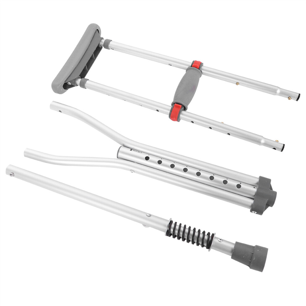 Medical Walking Aid Universal Crutches Adjustable Height Aluminum Lightweight With Underarm Pads Anti Skid Shock Absorption Ergonomic Grips Microgroov