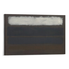 Vaakasuoraa valkoista tummien alueiden yllä, 1961, Mark Rothko, taidevedos, kankaalle maalaus, 8x12 tuumaa (20x30 cm), seinäkoriste, lahja kotiin