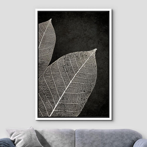 Εκτύπωση σε καμβά χωρίς κορνίζα, 16"x24", Κοντινό πλάνο με φύλλα σκοτεινού δάσους, 1