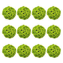 Conjunto de 12 bolas de vime natural para artesanato, enchimento de vasos, enfeites suspensos para decoração de casamentos, chás de bebê e festas