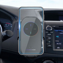Suport de încărcare auto cu încărcător wireless, compatibil cu iPhone și Android, suport cu detectare automată pentru navigație auto și