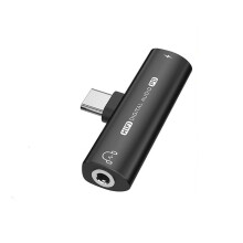 Adaptér pro sluchátka 2v1 USB typu C na 3,5 mm PD60W s rychlým nabíjením, audio převodník pro sluchátka, 16bitový/48kHz digitální