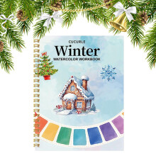 Beginner Watercolor Workbook for Christmas Painting Practice Drawing Coloring Book for Kids Teens Adults