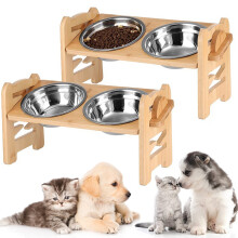PetClub kattskål justerbar höjd förhöjt matbord för hälsosam kost spillfri design, bekväm matningsposition