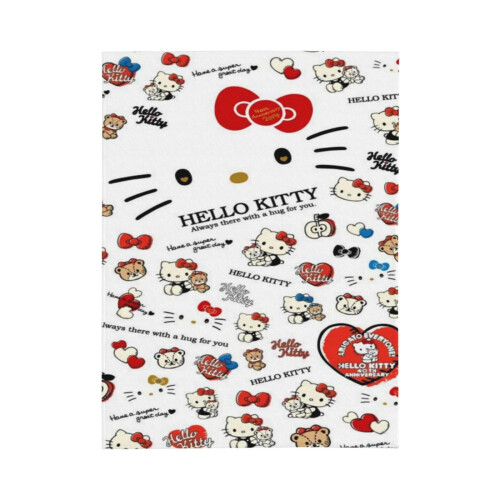 Κουβέρτα Hello Kitty από φλις, εξαιρετικά μαλακή και άνετη, για άνδρες, γυναίκες, 1