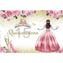 Bannière personnalisée pour quinceañera ou 15e anniversaire, décor rouge vin pour une fête de filles.