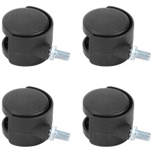 Tebru 360 graders roterbar universal plastikskabsstol med hjul, sort, 4 stk.