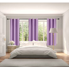 Rideaux occultants thermiques à œillets, 2 panneaux, couleur lilas, 160 cm de longueur, pour chambre, cuisine et décoration intérieure.