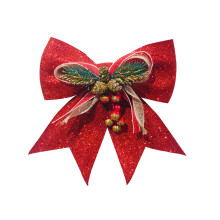 Laços de Natal com Glitter Vermelho Honeeladyy 21 cm x 24 cm, compatíveis com guirlandas rústicas, árvores, enfeites para artesanato e embalagens