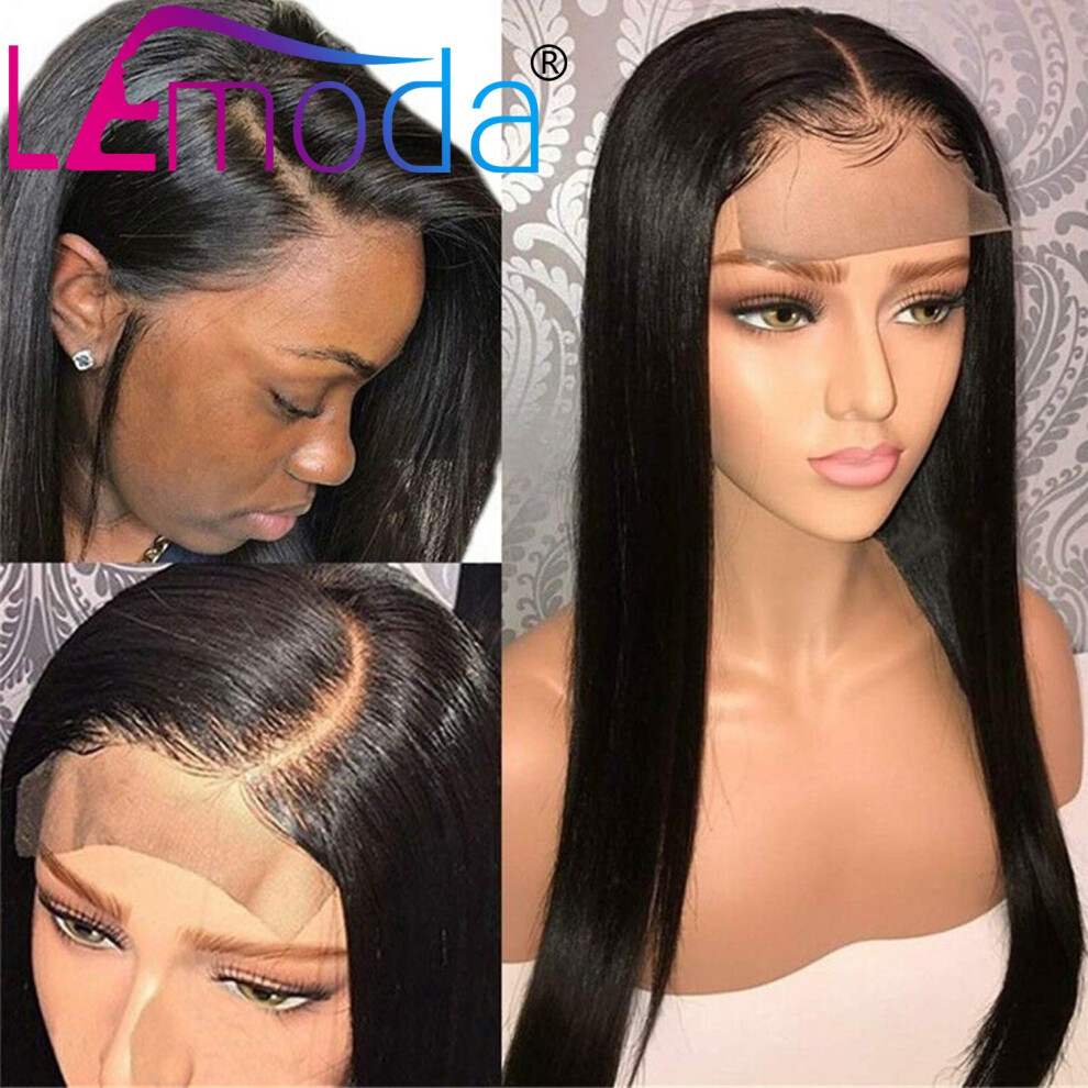 12 Inch Straight 360 Lace Frontal Wig Brazilian Human Hair 150% Density Pre Plucked Hairline