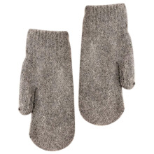 Dames gebreide thermische handschoenen 1 paar donkergrijs, met lange vingers, fleece gevoerd, kort, winterkoubestendig