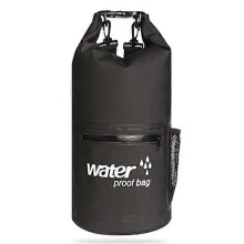 Wasserdichter Outdoor-Rucksack, 20 l, faltbar, tragbar, aus PVC-Material, wasserdicht und abriebfest, schwarz