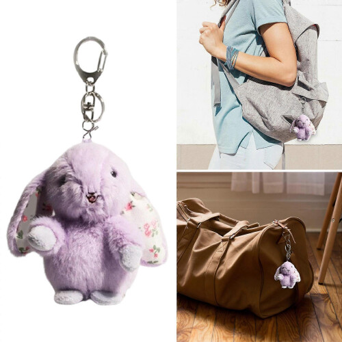 Rabbit plush keychain 14cm PP cotton material multiple colors available light green 1