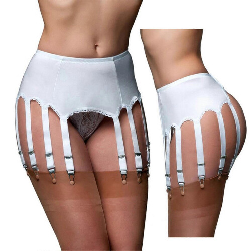 Strumpfhalter mit 10 Kunststoffclips, Größe S, schwarz, bequem, elastisch, rutschfest 1