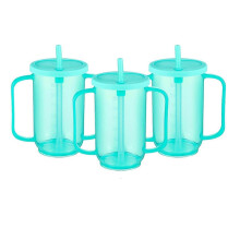 Rietjesbeker voor volwassenen, 3-pack, 355 ml, lekvrij PP-materiaal