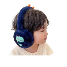 Cache-oreilles pour enfants bleu marine à motif dinosaure pour un hiver chaud et confortable