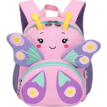 Kinderrucksack, rosa Schmetterlingsmotiv (3D), für 1- bis 3-jährige Kleinkinder im Kindergarten und auf Reisen