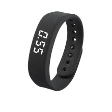 Pulsera inteligente de fitness, pulsera de silicona negra, monitorización de pasos, calorías y distancia