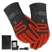 Verwarmde handschoenen, 3,7V oplaadbaar, 2 paar, koolstofvezelverwarming met drie temperatuurstanden, batterijduur van 3-6 uur