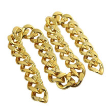 Plastic big gold chain 100cm 1990s hip-hop party performance prop