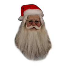Masque intégral de Noël en latex pour adultes, 62 cm, respirant, avec ouverture pour la bouche mobile