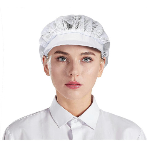 Chef Hats, 3-Pack 54-56cm, White Adjustable Breathable Mesh Style 1