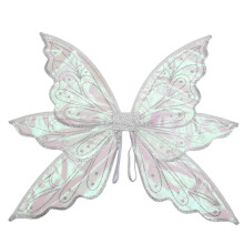Schmetterlingsflügel 50x60cm, silbervergoldet, transparent, faltbar, Party-Rollenspiel-Requisite