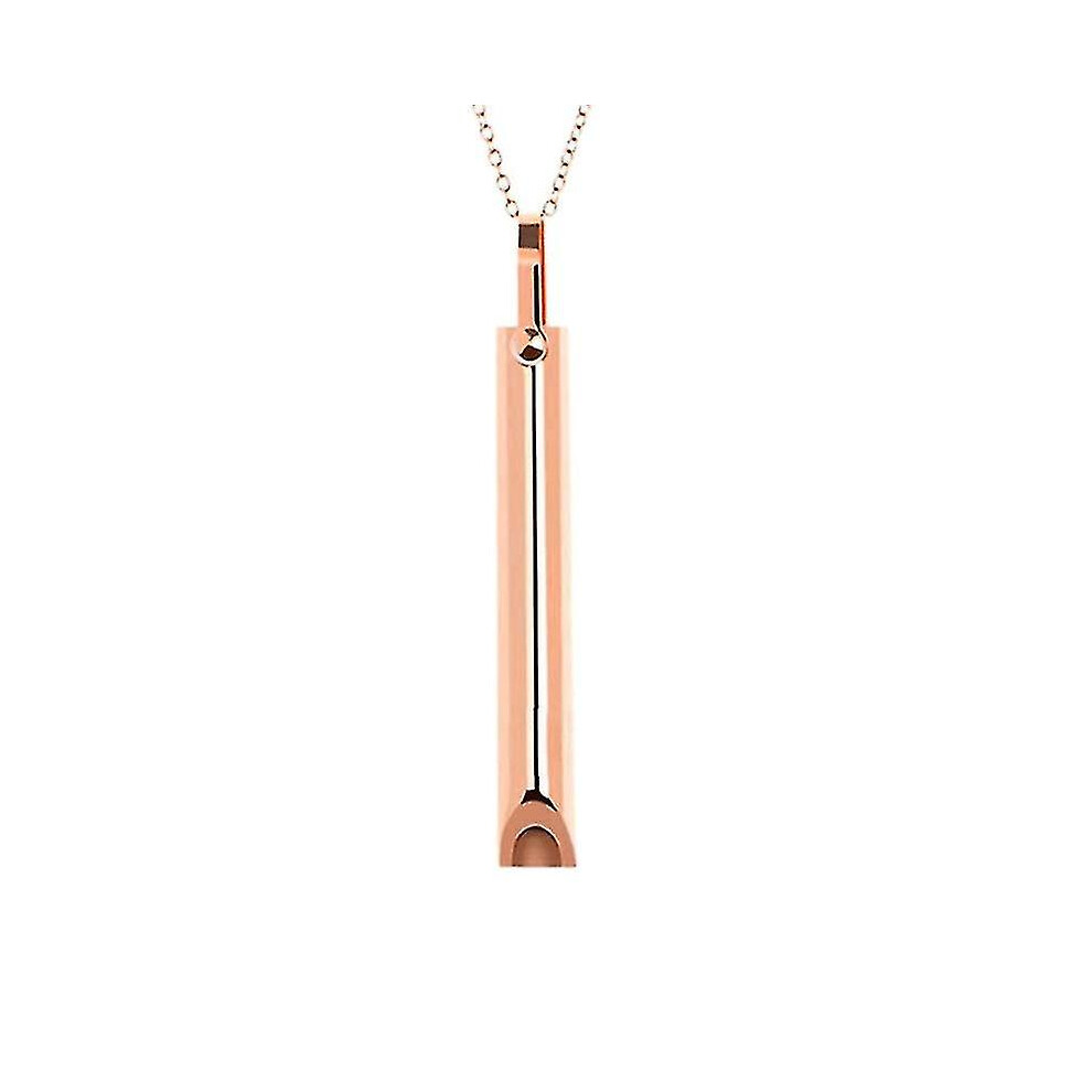 Gold Mindful Breathing Necklace Rose Stainless Steel Anxiety Relief Breathing Training Tool