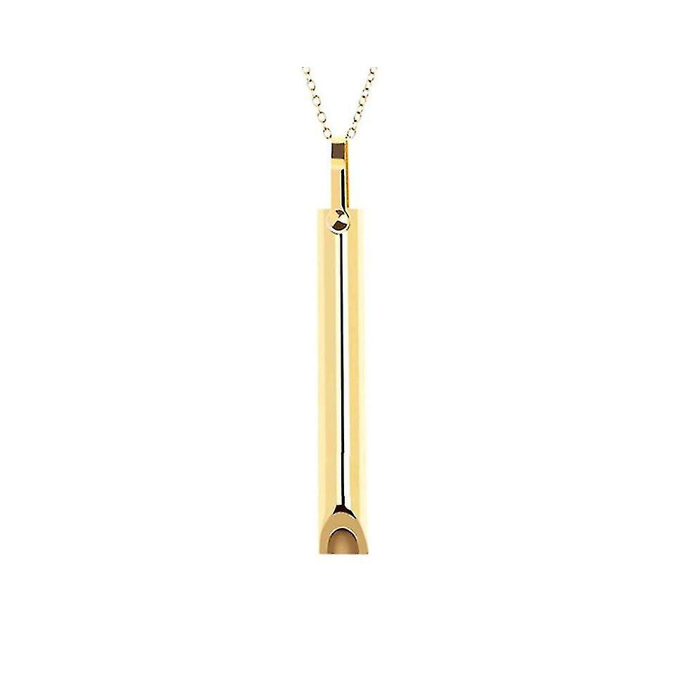 Gold Mindful Breathing Necklace Stainless Steel Anxiety Relief Breathing Training Tool