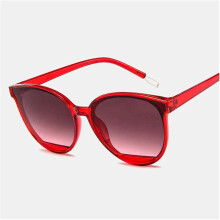 Occhiali da sole da donna Cat Eye, vintage, con montatura grande, lenti in policarbonato antigraffio, colore: Claret