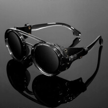 Occhiali da sole vintage Steampunk trasparenti grigi per ciclismo da esterno e feste