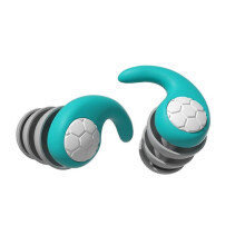 Tappi per le orecchie, materiale in silicone a 3 strati, riduzione del rumore di 40 dB e impermeabili (ciano)