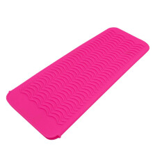 Heat Resistant Silicone Mat and Curling Iron Travel Pouch with AntiScald Safety, Pink