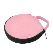 CD Storage Case Waterproof Oxford Cloth 20 Disc Round Organizer for Car or Home Pink