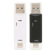 Høyhastighets USB 3.0SD Micro SD-kortleser med dobbeltspordesign støtter 5 Gbps overføringshastighet for Windows Mac Linux Android-systemer
