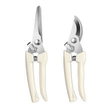 Garden Shears Set of 2 with Sharp Stainless Steel Blades, Ergonomic Grip, Safety Lock for Plants
