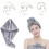 Microfiber Hair Towel Brown Quick Dry Super Absorbent Wrap with Secure Button Closure 2