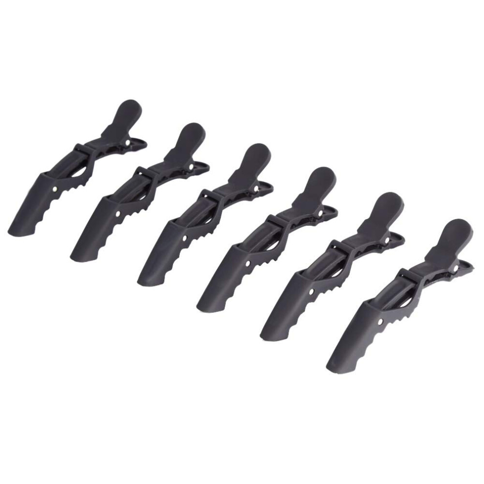 Unisex Black Alligator Hair Clips With Secure Grip For Professional Salon Sectioning And Styling