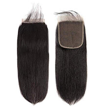 6x6 Brazilian Virgin Human Hair Lace Closure 16 Inch Straight Part with Baby Hair Natural Hairline