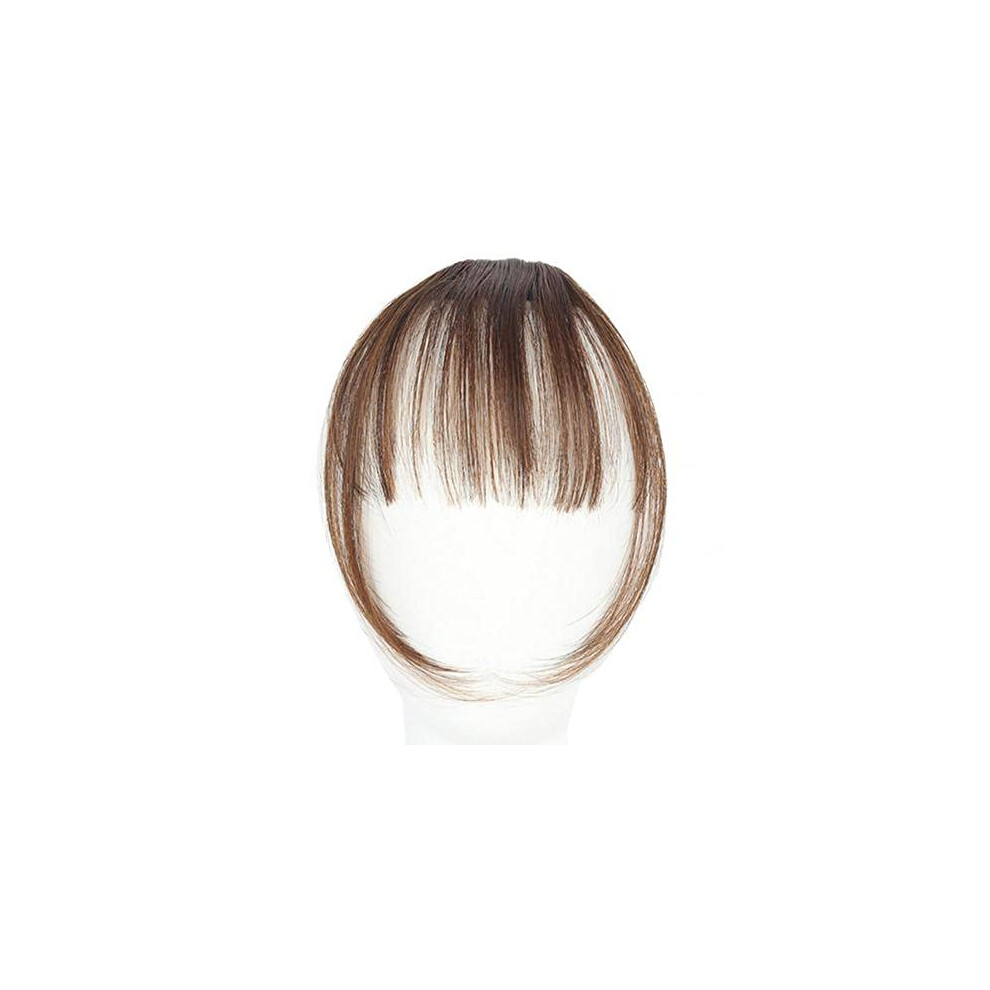 Unisex Brown Fake Bangs Hairpiece Light Clip In Bangs Synthetic Fringe For Women Natural Look