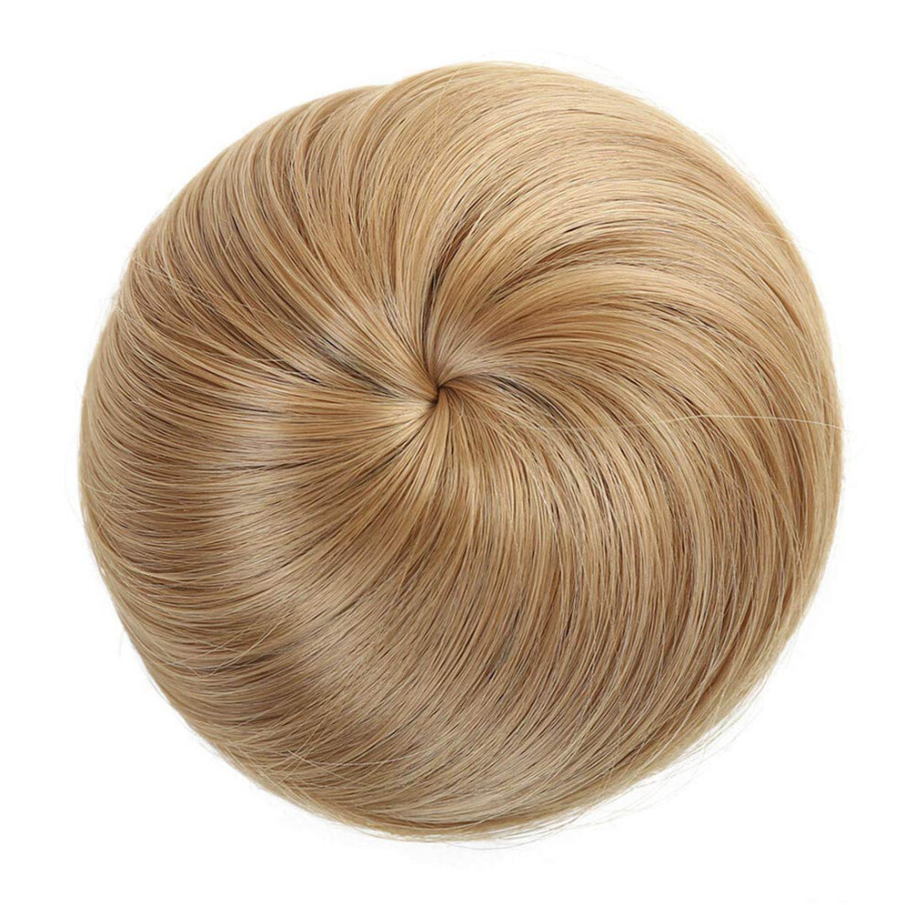 Curly Clip In Hair Bun Extension Synthetic  Temp Fiber for Instant Volume and Natural Blend
