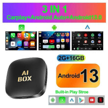 Boîtier IA pour voiture Android 13, adaptateur filaire/sans fil Carplay et Android Auto, boîtier intelligent pour Netflix et YouTube, accessoires