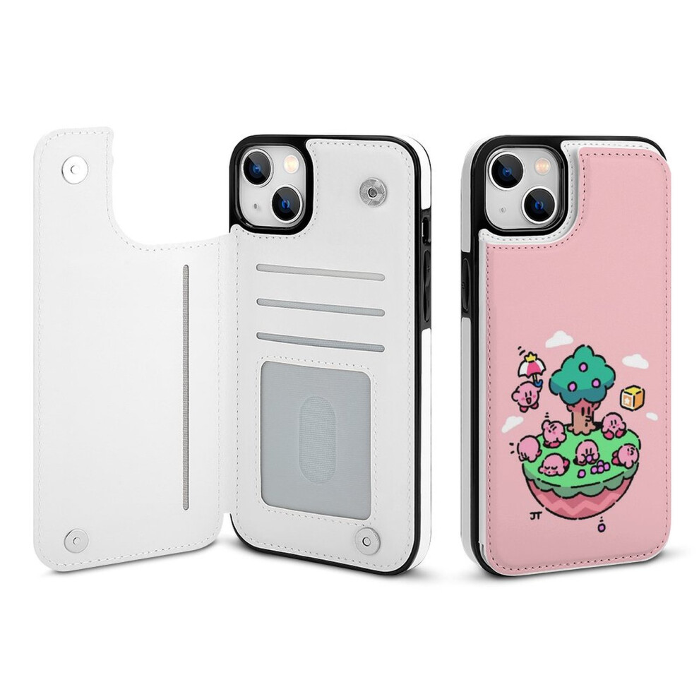 Kirby Compatible With Iphone 14 Plus Wallet Case, Pu Leather Flip Cover With Card Holder, Kickstand, Double Magnetic Clasp, Shockproof 9773935582859