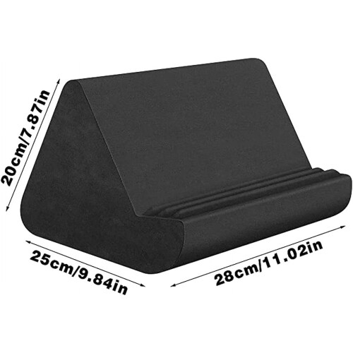 Cuscino morbido di supporto per tablet, compatibile con iPad, poggiapolsi multi-angolo con tasca per tablet, e-reader, smartphone e libri (grigio) 2