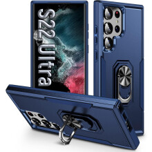 Cover for Samsung S22 Ultra Case - Military-Grade Shockproof Protector, Durable Hard Cover - Blue